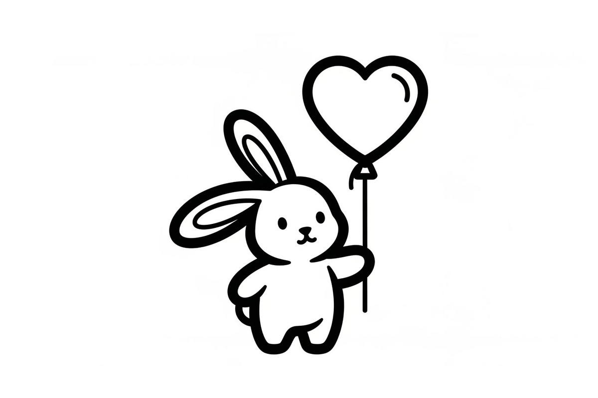 Cute Bunny Love Silhouette Icons, an Illustration by Creativeshirt (Photo 18 of 51)