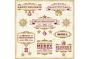 Vintage Christmas Typography Set, a Decorative Illustration by Retro Graphics (Thumbnail 2 of 2)