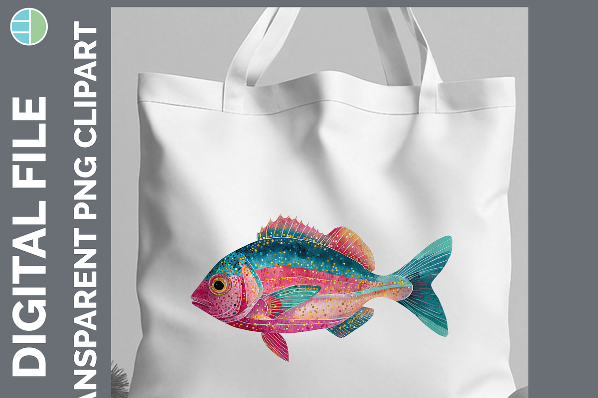 Preppy Fish Clipart Bundle, 22 PNG, an Animal Illustration by Enliven Designs (Photo 2 of 8)