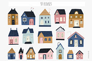 Cute houses and trees, a Decorative Illustration by Olia (Thumbnail 2 of 10)