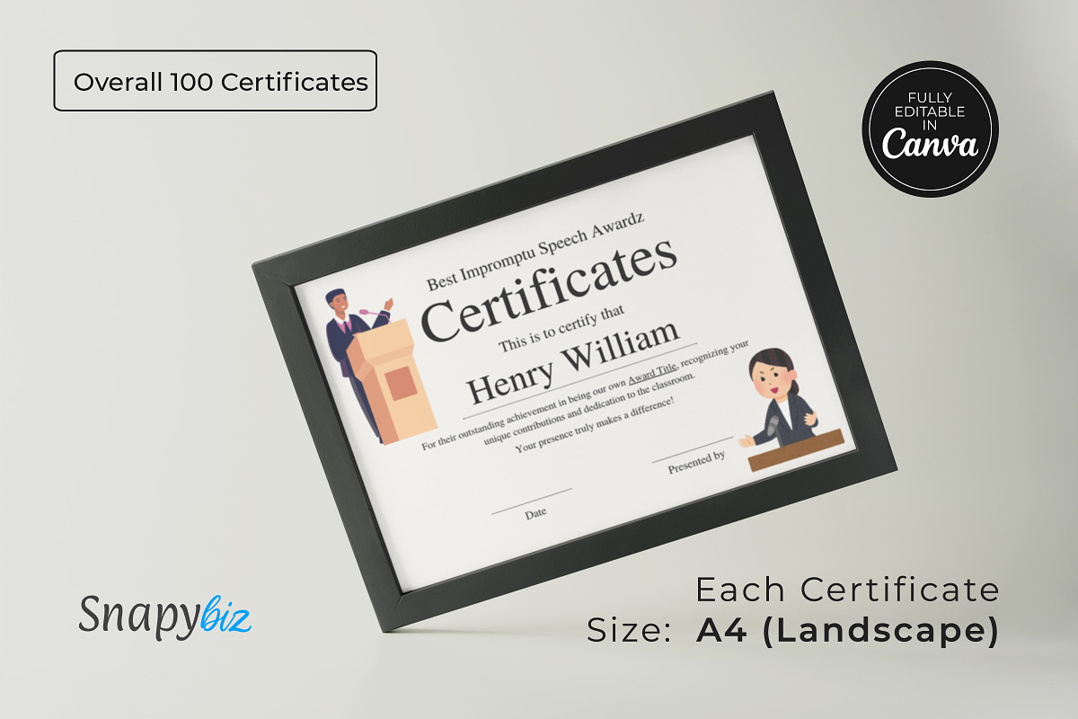 Teacher Award Certificate Template, a Card Template by Snapybiz (Photo 6 of 10)