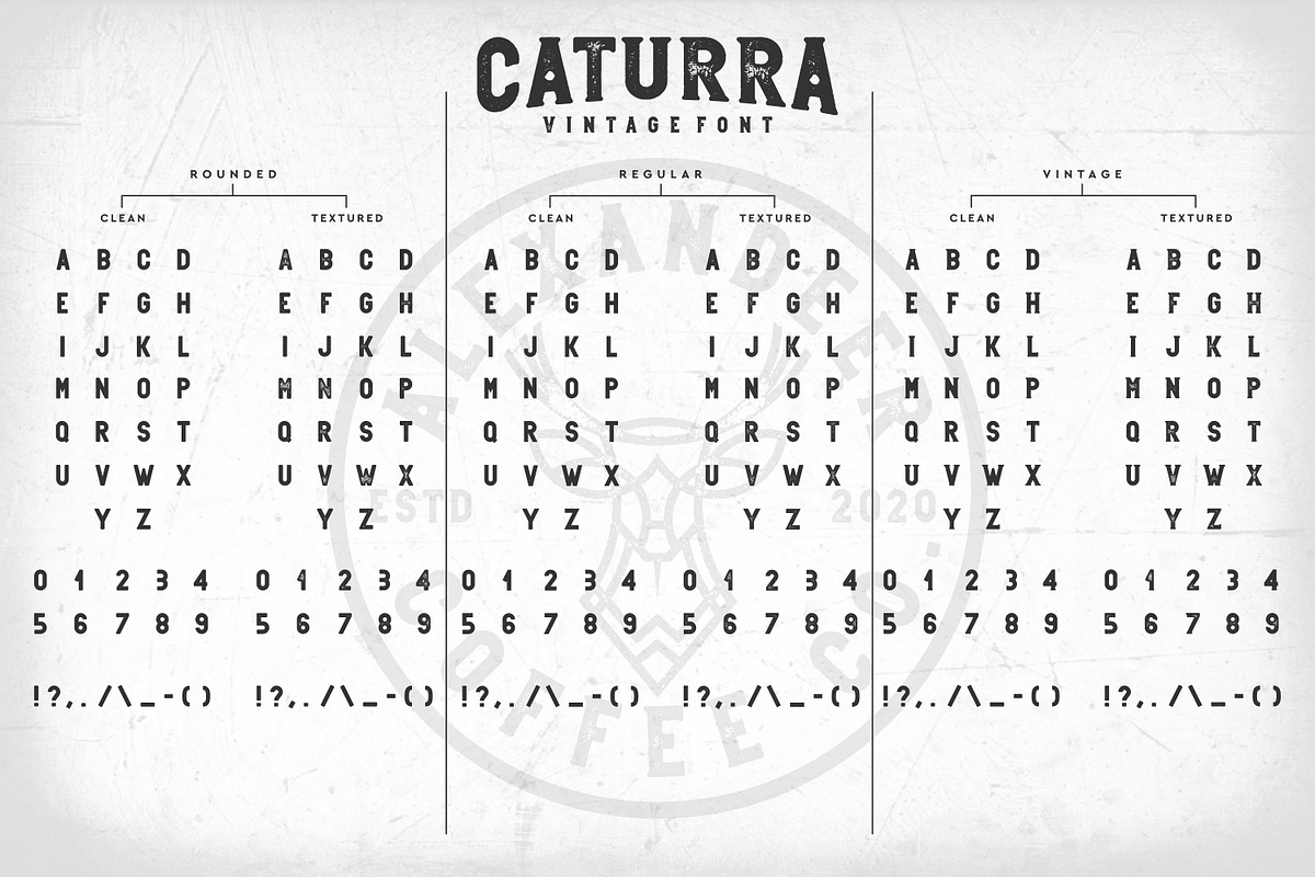 Caturra Vintage Font, a Sans Serif Font by alexandeerco (Photo 2 of 5)