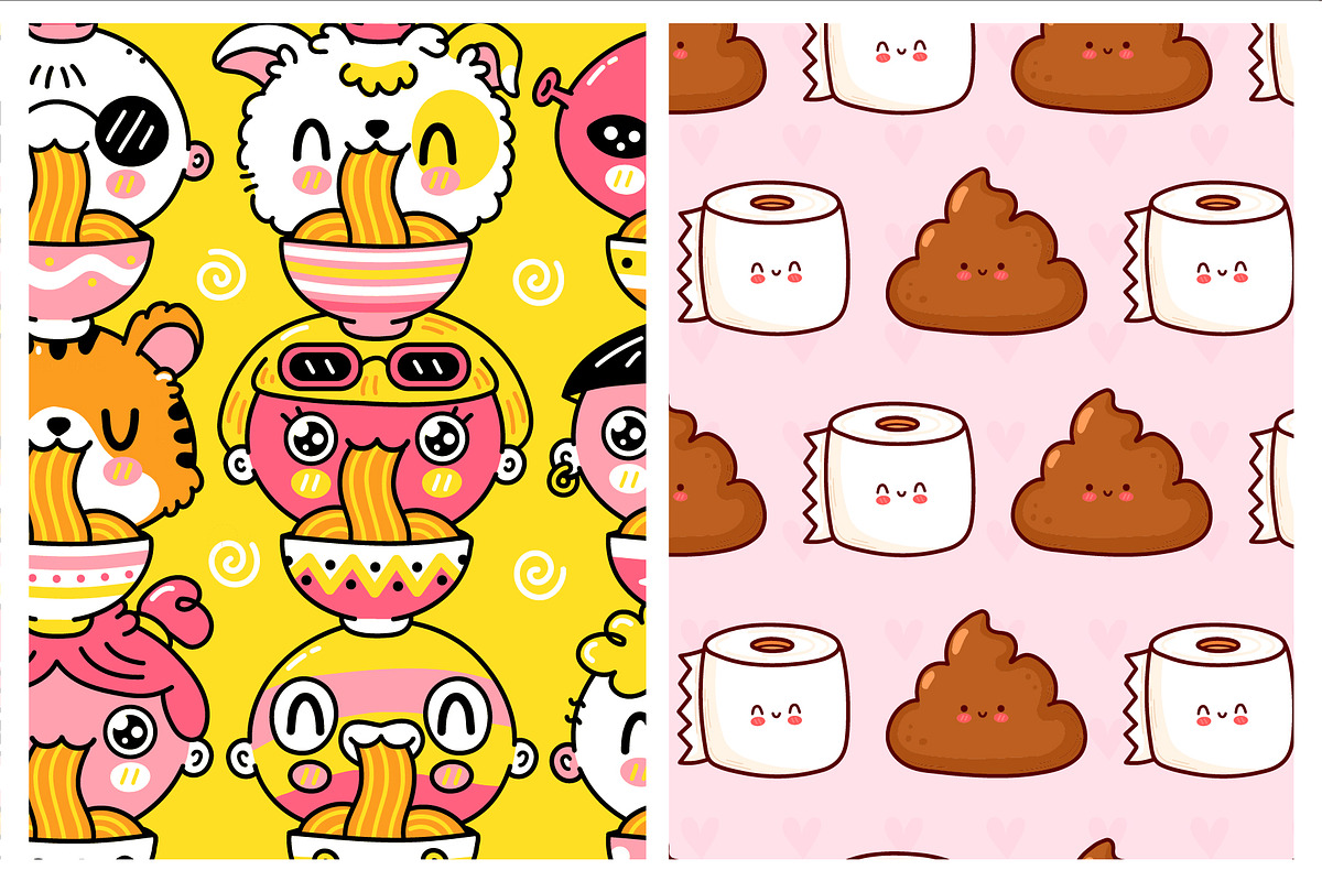 Cute kawaii pattern bundle, a Pattern Graphic by Slavko Kahovsky (Photo 7 of 9)