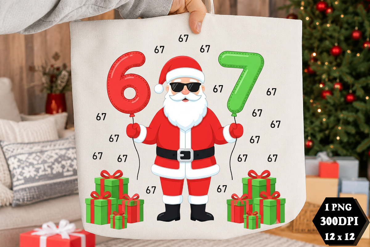 Six Seven Santa PNG, an Object Illustration by DreamCafeArt (Photo 1 of 7)