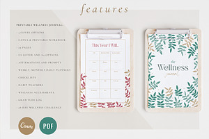 Wellness Journal Canva & Printable