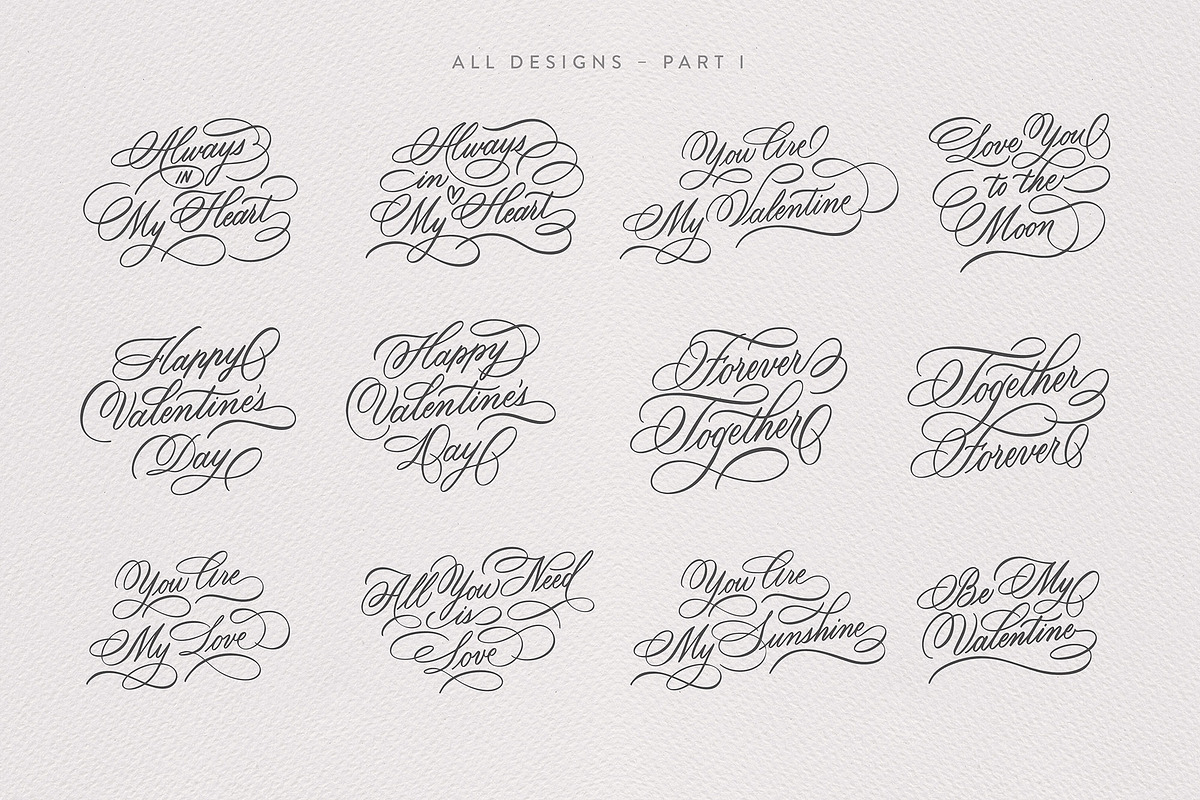 Valentine's Day Lettering, an Object Graphic by Type and Graphics Studio (Photo 3 of 12)