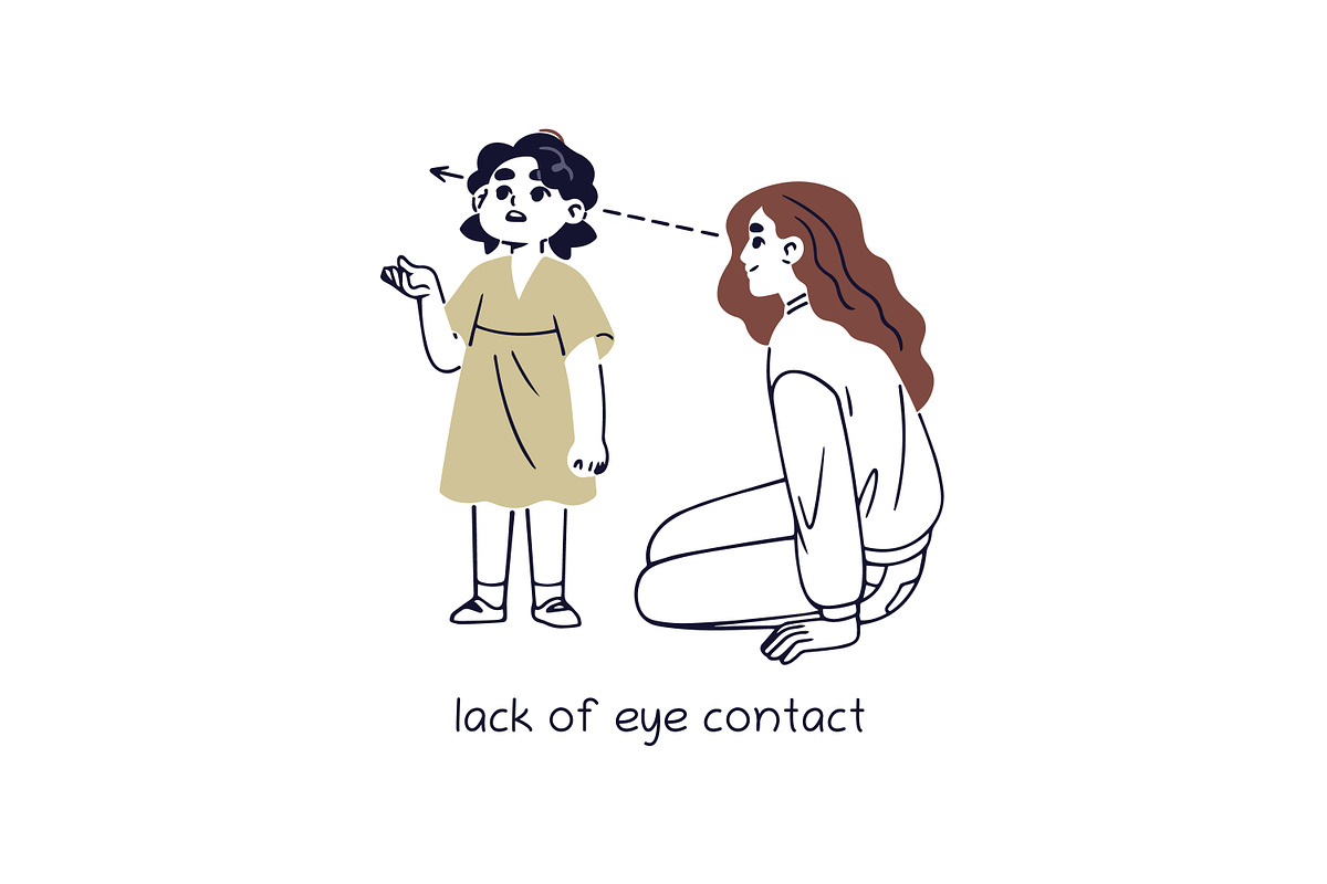 Kids with autism signs set, a Healthcare Illustration by PaperTrident (Photo 6 of 9)