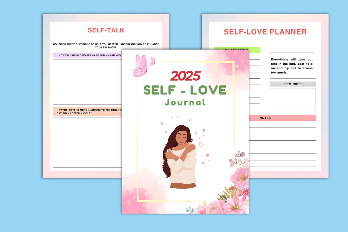 2025 Self-Love Journal Canva, a Stationery Template by Designmela01 (Photo 2 of 6)