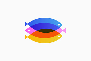triple Three Fishes fish logo, a Branding & Logo Template by VASTARD STUDIO