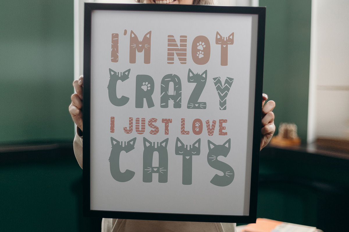 Cat Lady - Cat font, a Font by arausidp (Photo 9 of 10)