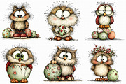 Whimsical Easter Owl Clipart, an Illustration by Libby Wishes (Thumbnail 2 of 8)