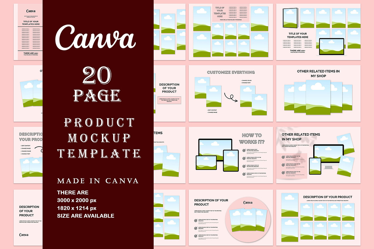 Canva mockup templates, a Stationery Template by LaxmiOwl (Photo 1 of 5)