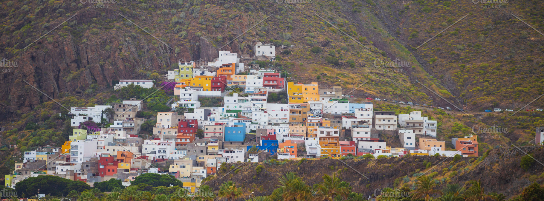 Colorful houses of San Andres village on a mountain slope in Ten, a Photo by Pictures for you!!!!!!!!!