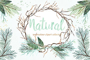 Natural winter. Watercolor clipart., an Illustration by LABFcreations (Thumbnail 1 of 7)
