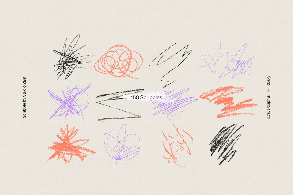 Scribble - 500+ lines, shapes + more, a Texture Graphic by Studio 2am (Photo 5 of 11)