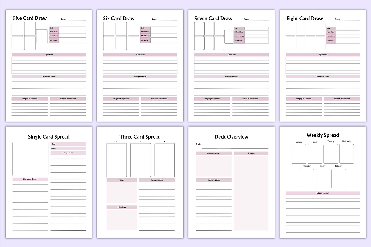 2025 Tarot Journal Canva Template, a Stationery Template by Mustafiz (Photo 4 of 8)