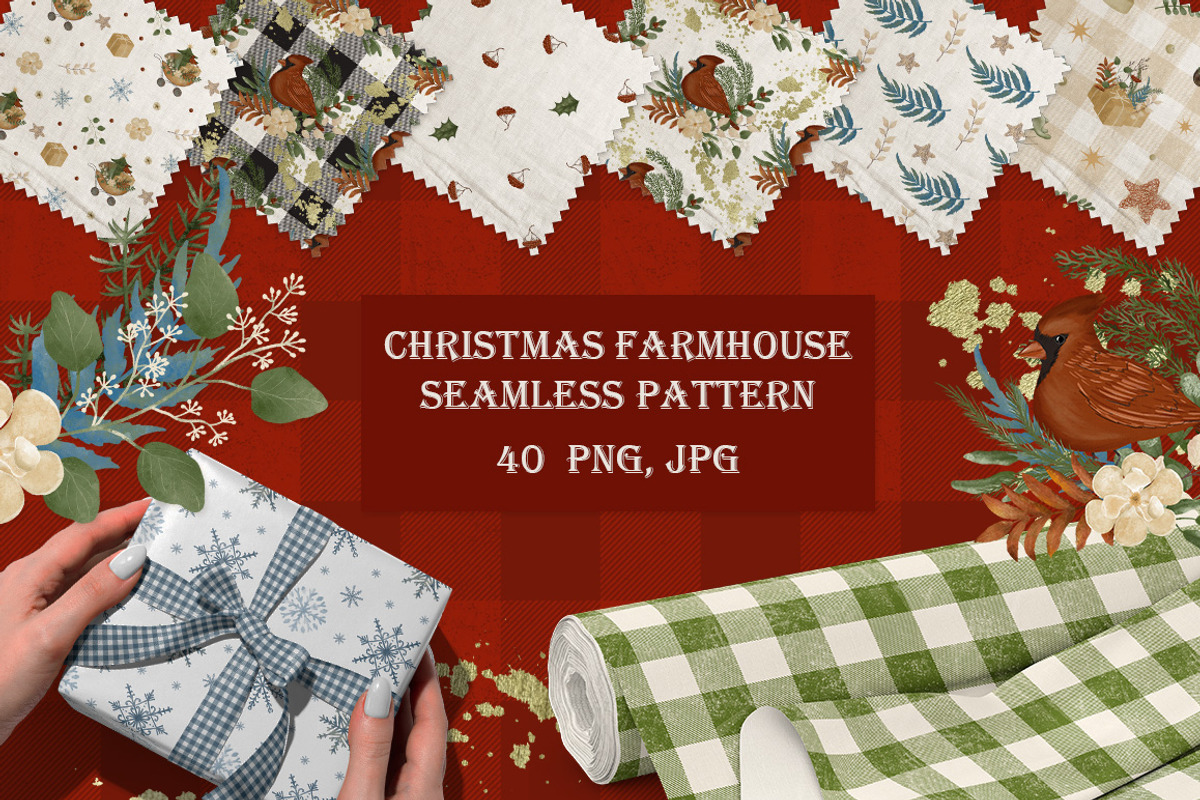 Cozy Christmas Patterns Winter birds, a Pattern Graphic by KomannaArt (Photo 1 of 6)