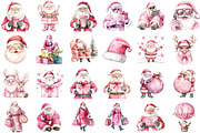 Pink Trendy Christmas Santa Png Bund, an Illustration by Sublimation Artist (Thumbnail 2 of 6)