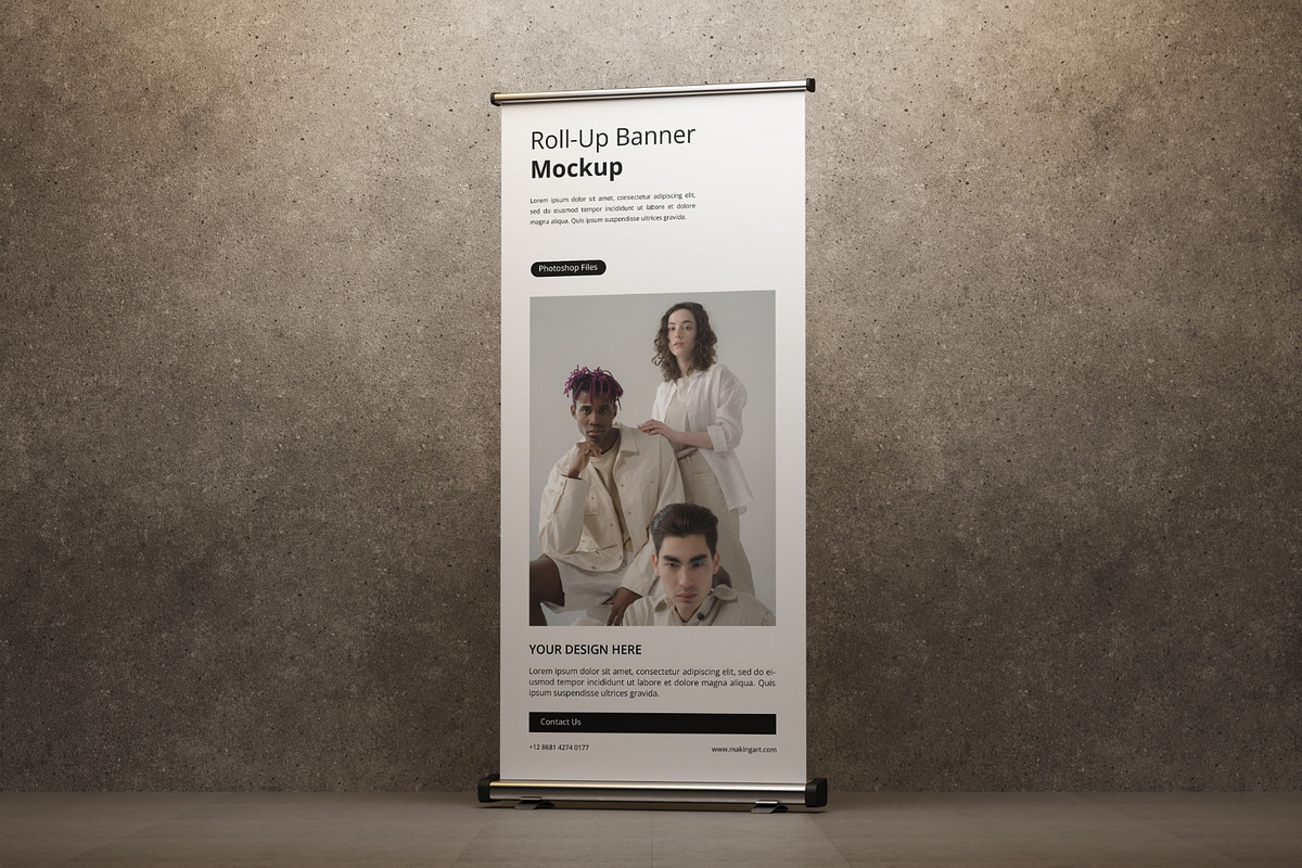 Realistic Roll Up Banner Mockup PSD, an Advertising Mockup by MA-KING_ART (Photo 5 of 5)