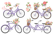 Wildflowers Floral Bicycles Clipart, an Illustration by Amanda Ilkov (Thumbnail 4 of 5)