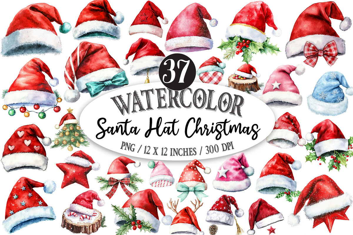 Santa Hat Christmas Sublimation, an Illustration by Designking (Photo 1 of 5)