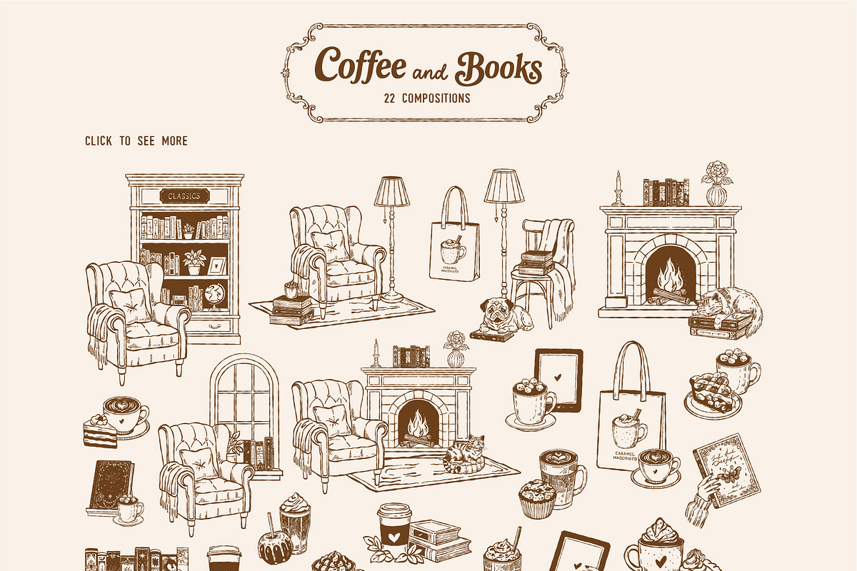 Coffee & Books Bookish Vector Set, an Object Graphic by VerAna (Photo 3 of 23)