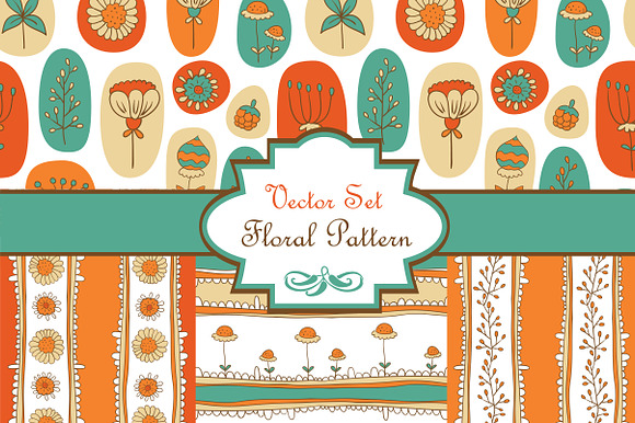 Vector set "Floral Pattern" preview 6