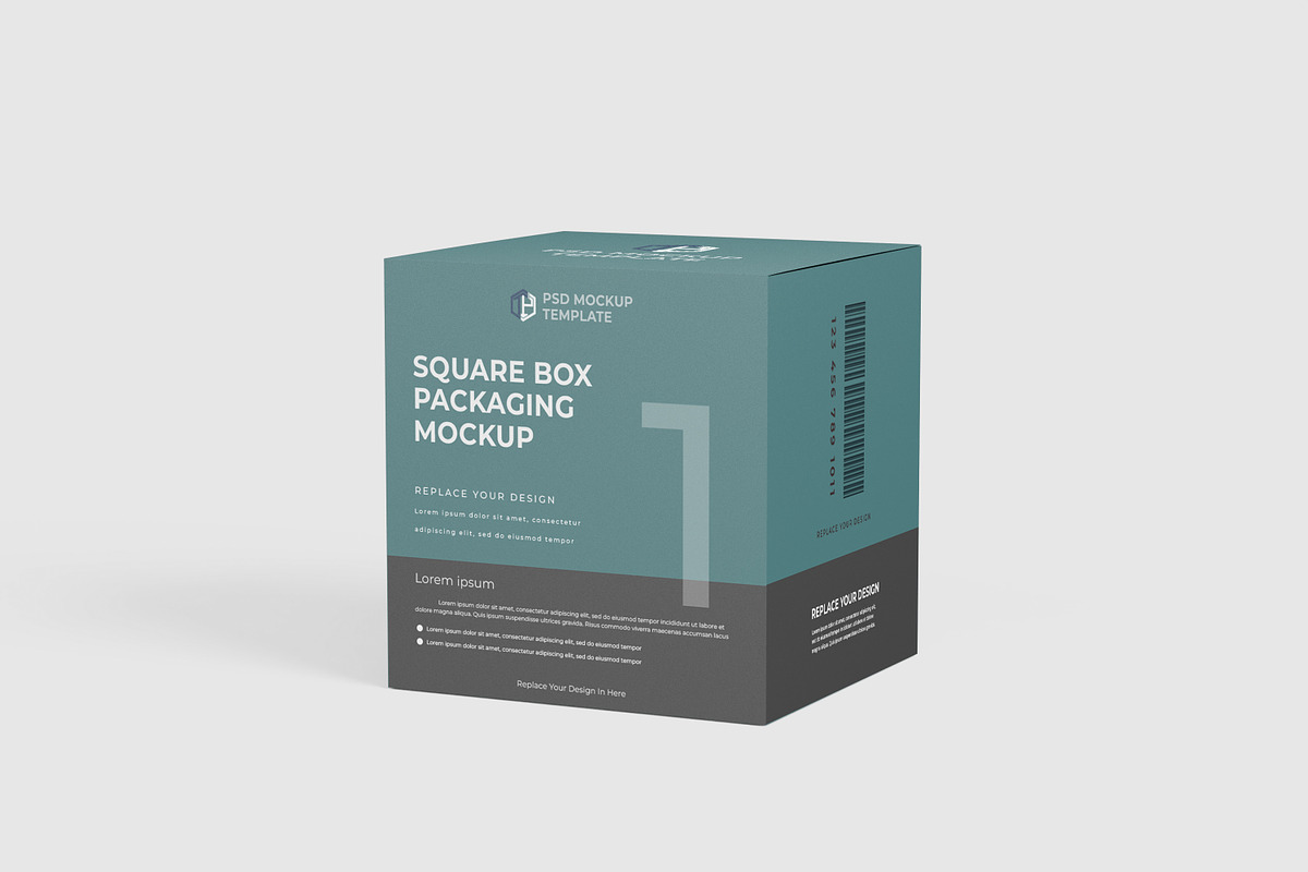 Square Box Mockup, a Packaging Mockup by tiyasprabawa (Photo 2 of 11)