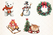 Cute Christmas Day Clipart, an Illustration by Libby Wishes (Thumbnail 3 of 6)