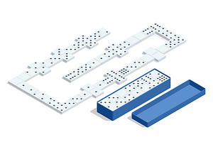 Isometric domino set with tiles and, an Object Illustration by Golden Sikorka
