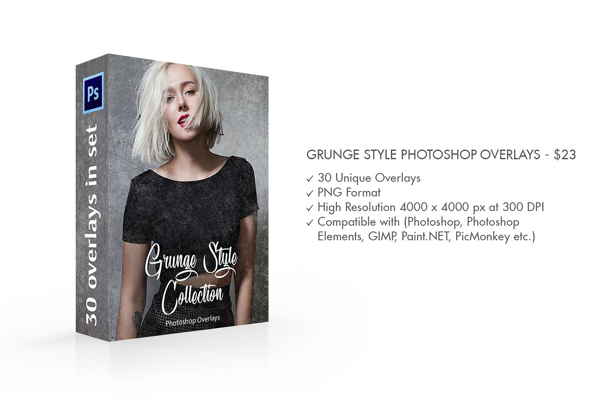 Grunge Style Photoshop Overlays, a Plug-in Add-On by FixThePhoto (Photo 2 of 34)