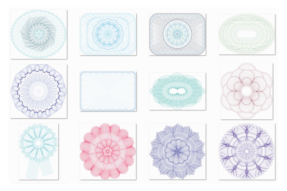 Guilloche Rosettes and Backgrounds, a Background Graphic by Kseniya-Omega (Photo 2 of 10)