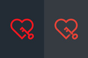 Vector logotype of heart with key, a Branding & Logo Template by Magda (Thumbnail 2 of 3)