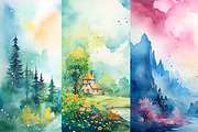 Watercolor Backgrounds 25 JPG 300dpi, a Background Graphic by MuzaArtStudio (Thumbnail 5 of 5)