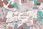 Book Addict Сlipart, an Object Illustration by GlamArtZhanna (Thumbnail 1 of 3)