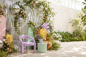 Garden disco party setting with past, a Photo by Dvoevnore photos