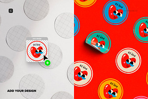 Diagonal Layout Round Stickers