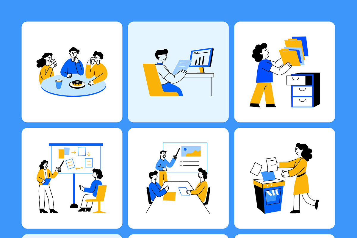 Workplace Illustrations Art Set, a Work Illustration by Vectors Market (Photo 8 of 9)