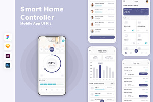 Smart Home Controller App UI Kit, an UI Kit Template by uicube