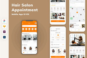 Hair Salon Appointment App UI Kit