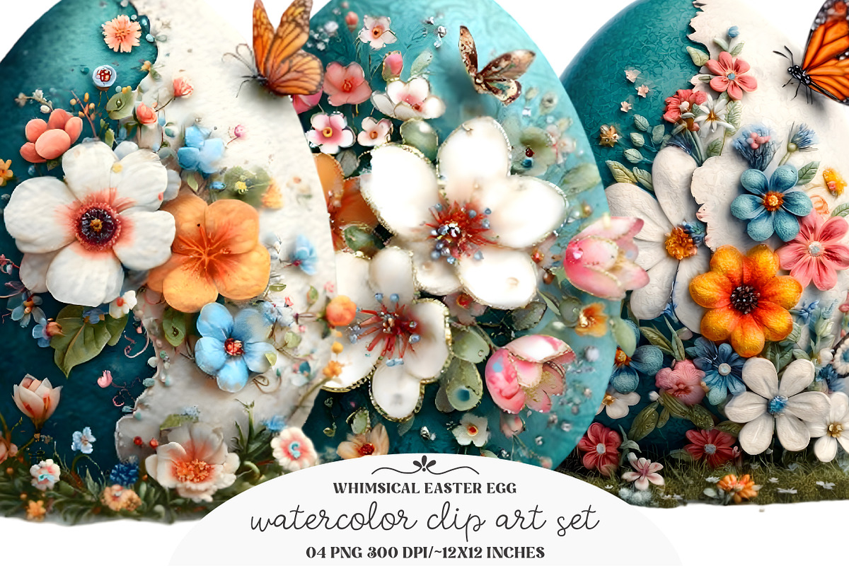 Whimsical Easter Eggs Clipart, an Illustration by GatewayDesign (Photo 3 of 3)