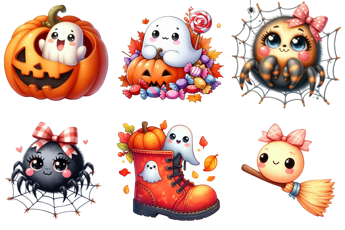Kawaii Fall Halloween Clipart, an Illustration by DreamArtGraphic (Photo 4 of 4)