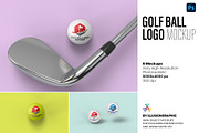 Golf Ball Logo Mockup - 6 views, a Merchandise Mockup by Illusiongraphic (Thumbnail 1 of 14)
