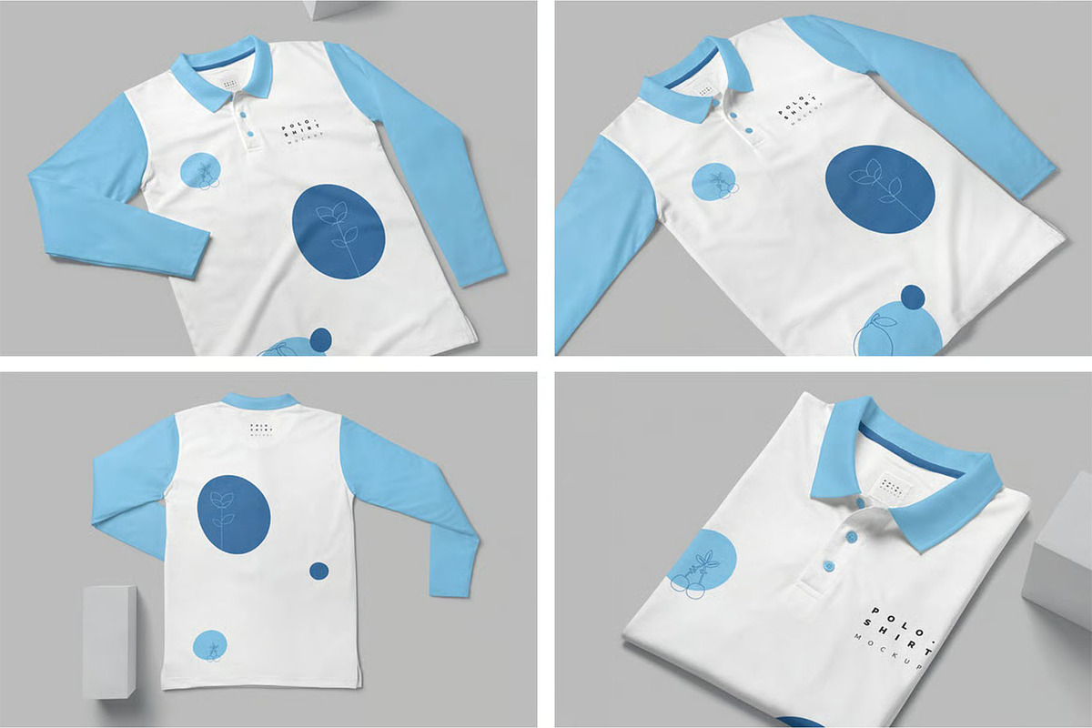 Men Full Sleeve Polo Shirt Mockups, a Shirt Mockup by megostudi0 (Photo 1 of 6)