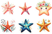 Summer Starfish Clipart, a Seasonal Illustration by DreamArtGraphic (Thumbnail 2 of 4)