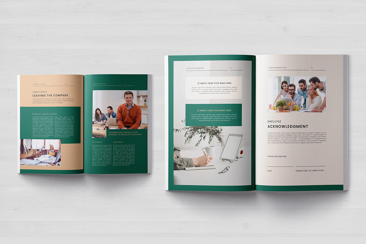 Modern Employee Handbook Template, a Brochure Template by Designsoul14 (Photo 9 of 10)