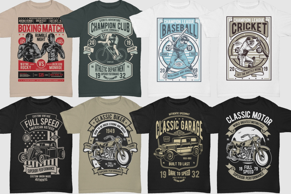 100 Retro Tshirt Designs Bundle 3, an Illustration by roach_graphic (Photo 4 of 14)