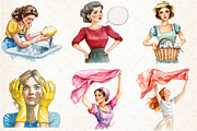 Retro Housewife Clipart PNG, an Illustration by Libby Wishes (Thumbnail 3 of 6)