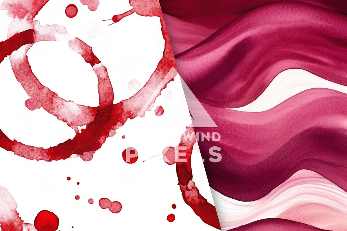 12 Red Wine Stains Digital Papers, a Background Graphic by NorthWindPixels (Photo 4 of 4)