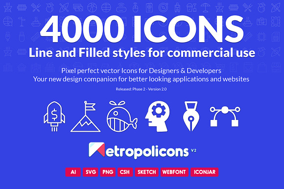4000 Line And Filled Icons Bundle